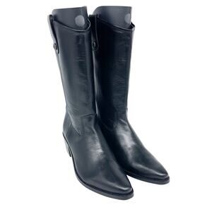 Catherine Malandrino Women's Kalina Black Leather Knee High Riding Boots Size 10